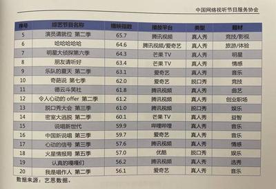 2020年哪档网综最火?《乘风破浪的姐姐》登顶首位